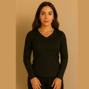 Blusa Feminina Gola V Flanelada - Imagem 4