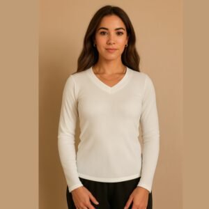 Blusa Feminina Gola V Flanelada - Imagem 5